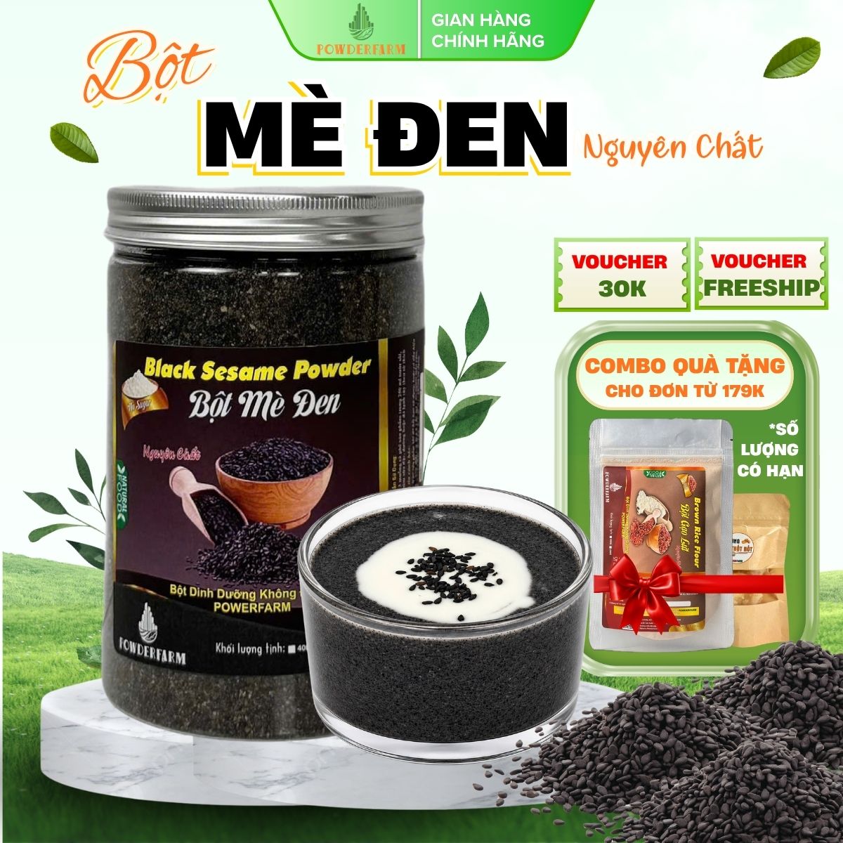 Bột Mè Đen Nguyên Chất Powderfarm – Xay nhỏ