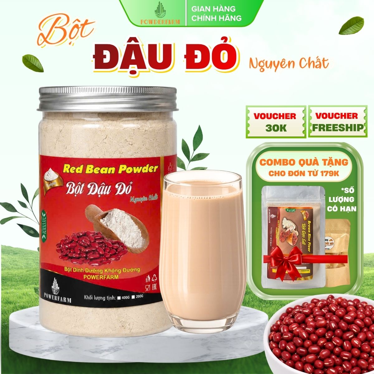 Bột Đậu Đỏ Nguyên Chất Powderfarm