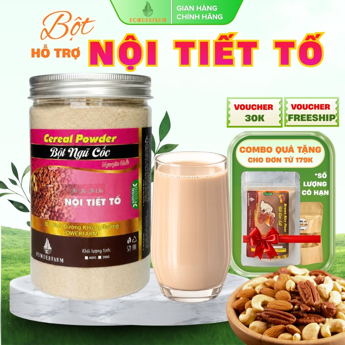 Bột ngũ cốc tốt Nội tiết tố Powderfarm