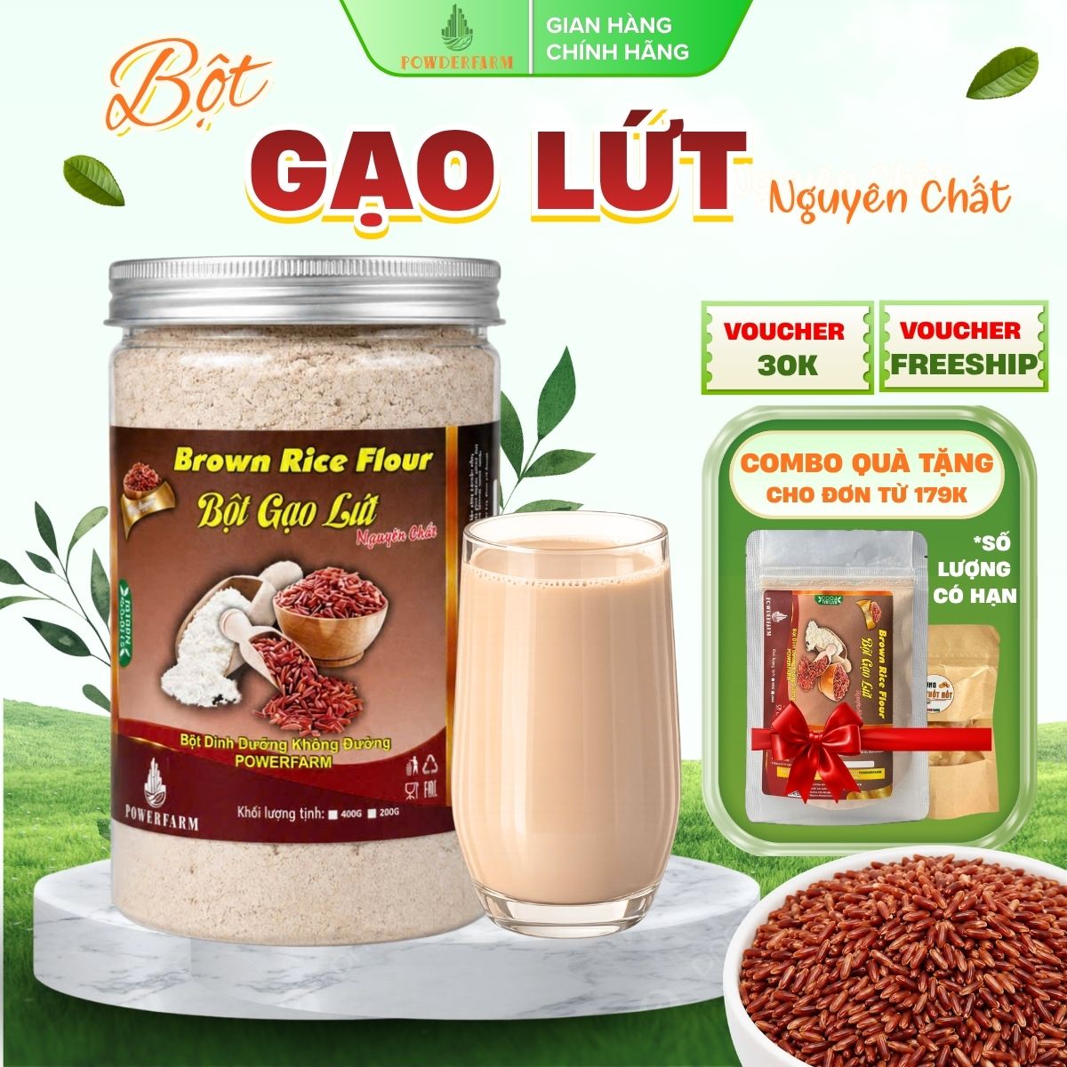 Bột gạo lứt Powderfarm