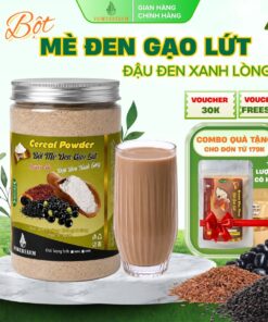 Bột mè đen gạo lứt đậu đen xanh lòng Powderfarm