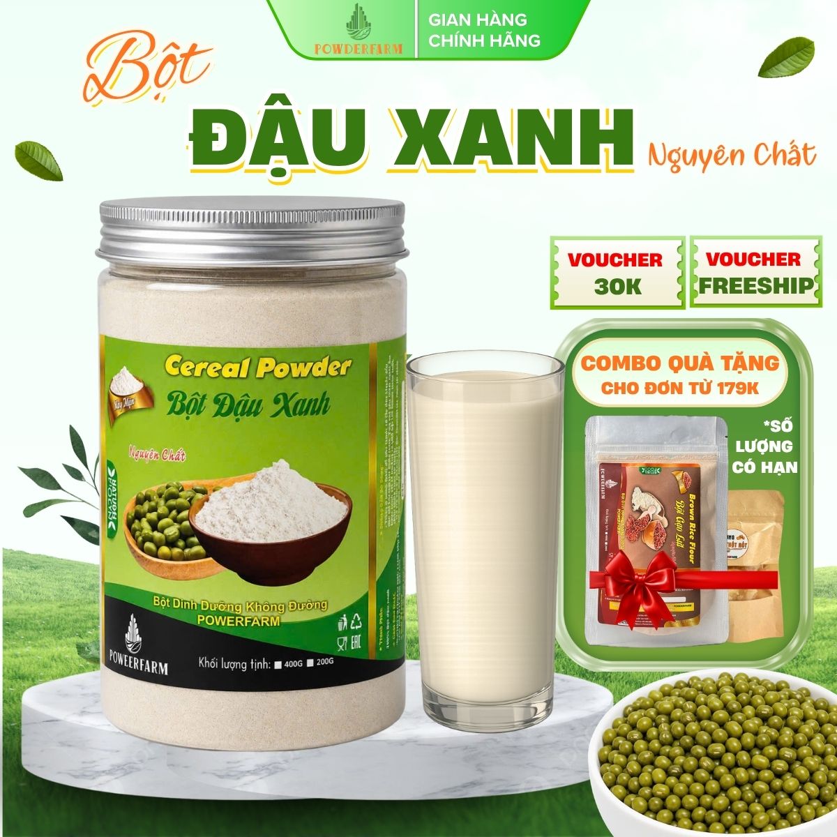 Bột đậu xanh Powderfarm
