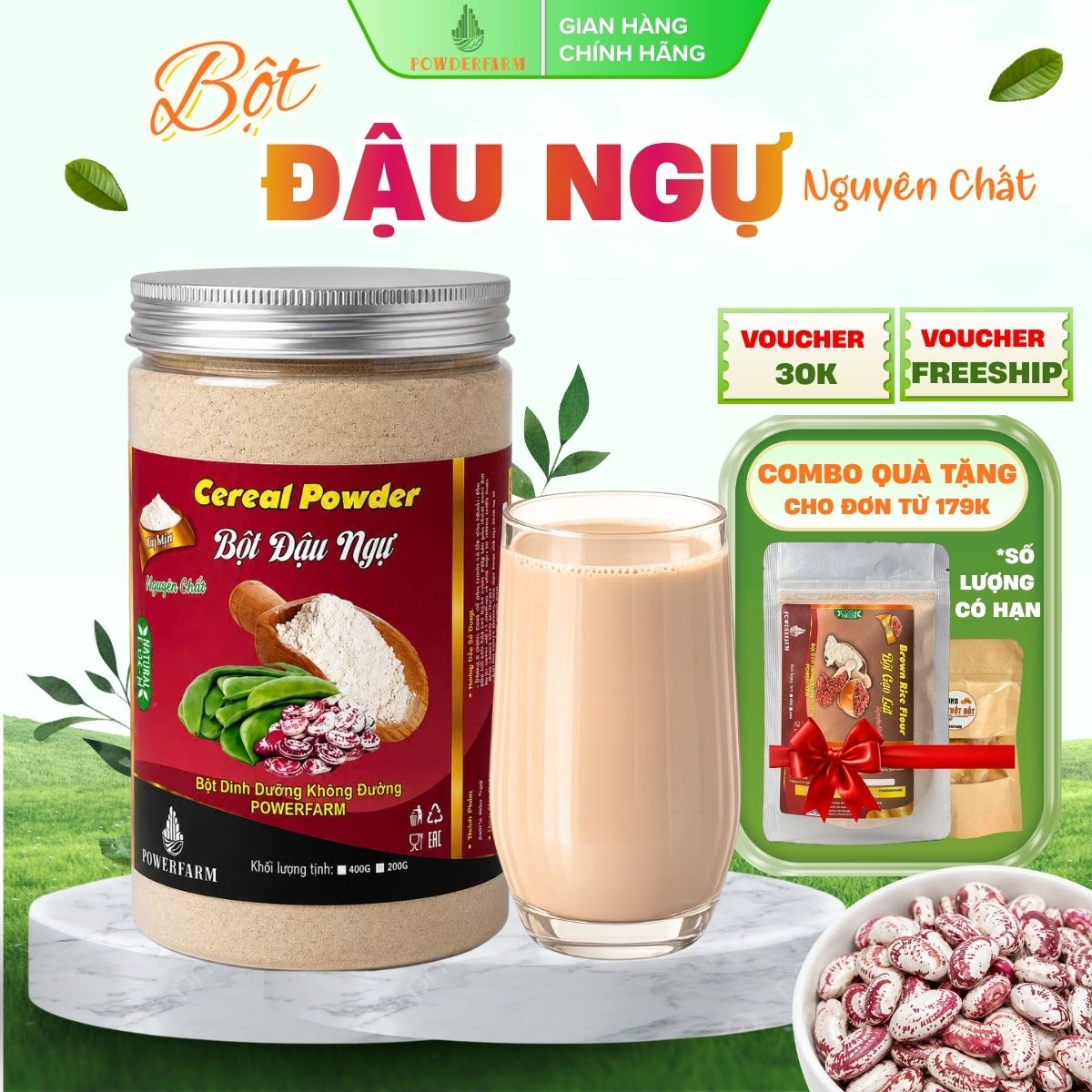 Bột đậu ngự nguyên chất Powderfarm